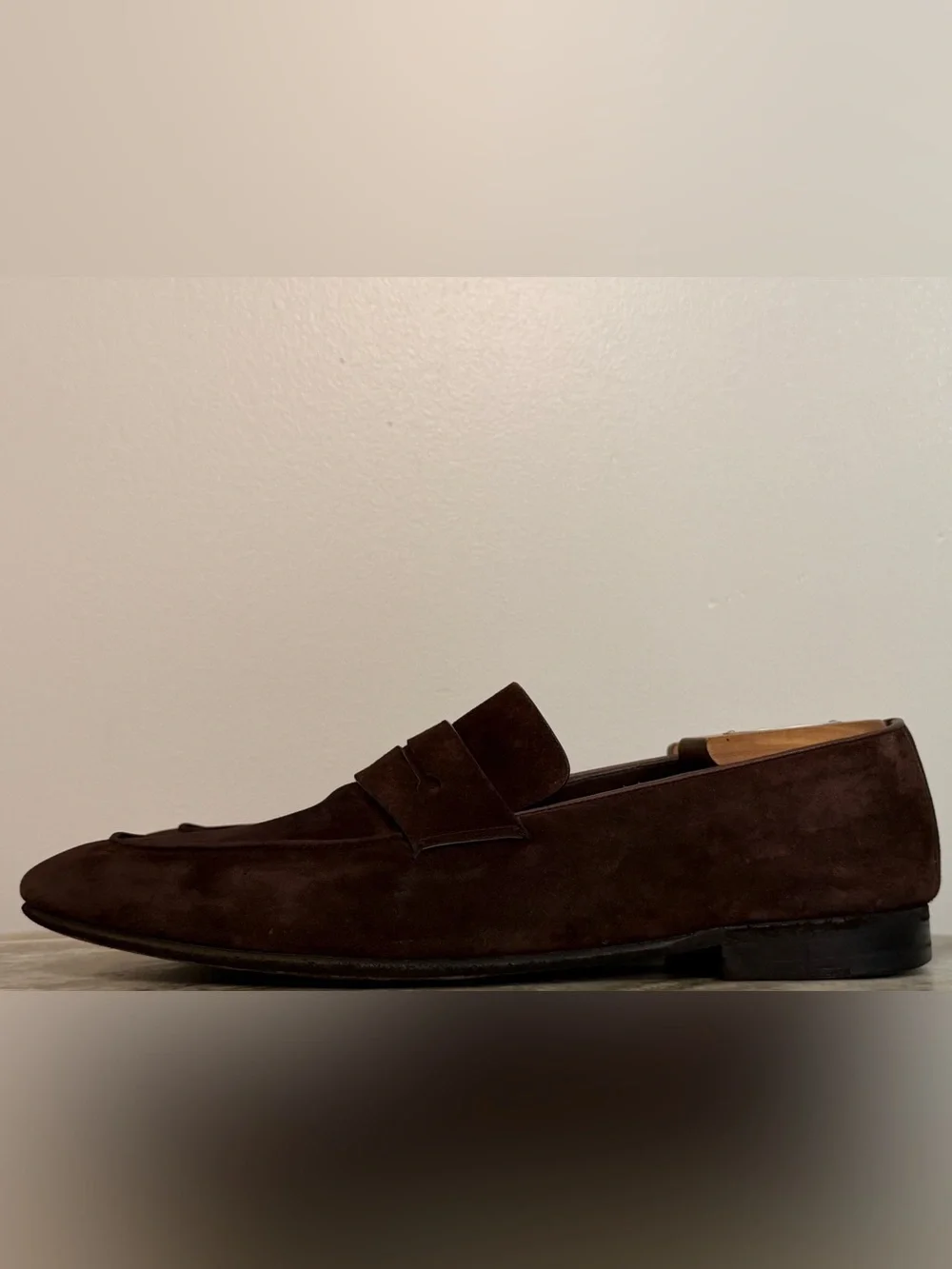 Ermenegildo Zegna L’Asola Dark Brown Suede Loafers Shoes 9  /US 10 Moc Slipper